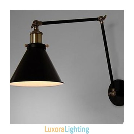 Designer Touch Decorative Industrial Nostalgia Personality Loft Black Umbrella Section Double Wall Lamp