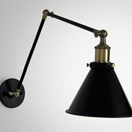 Designer Touch Decorative Industrial Nostalgia Personality Loft Black Umbrella Section Double Wall Lamp