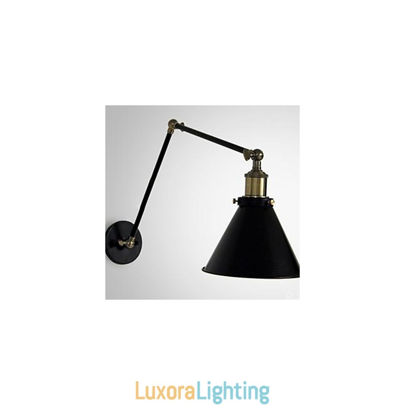 Designer Touch Decorative Industrial Nostalgia Personality Loft Black Umbrella Section Double Wall Lamp
