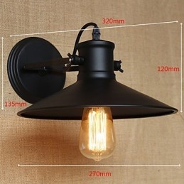 Designer Touch Decorative Retro Modern Creative Industrial Wind Black Paint Shop Warehouse Bar Cafe Hotel Iron Wall Lamp