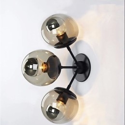 Designer Touch Decorative Wall Sconces Glass ball 3Lights Outdoor Indoor Wall Lightsl Rustic Lodge Metal