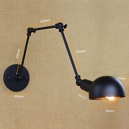 Designer Touch Decorative Personality Long Arm Adjustable Angle Bar Three Retro Living Room Lamps Lighting Wall Sconce