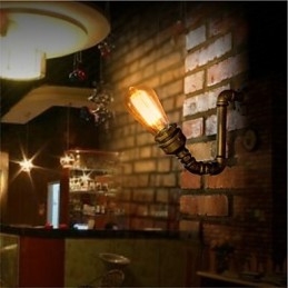 Designer Touch Decorative American Village Loft Industrial Edison Style Vintage Wall Light Lamp Retro Water Pipe Lamp Wall Sconce