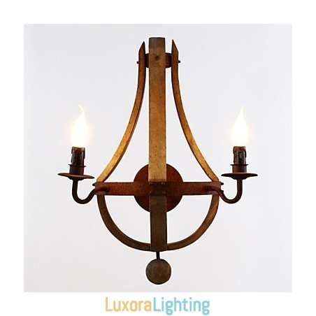 Designer Touch Decorative Mini Style Wall Sconces Rustic Lodge Wood Bamboo