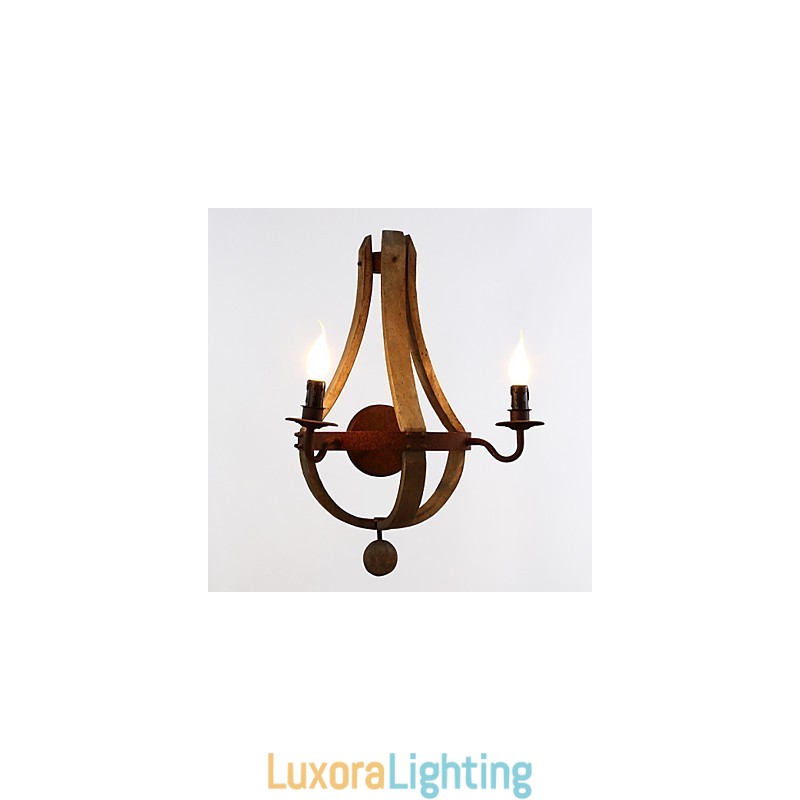 Designer Touch Decorative Mini Style Wall Sconces Rustic Lodge Wood Bamboo