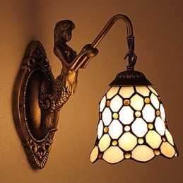 Designer Touch Decorative European Contracted Rural Creative Wrought Iron Wall Lamp Glass Lights