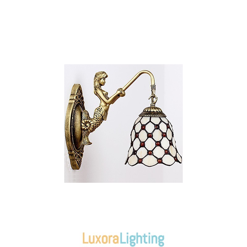 Designer Touch Decorative European Contracted Rural Creative Wrought Iron Wall Lamp Glass Lights