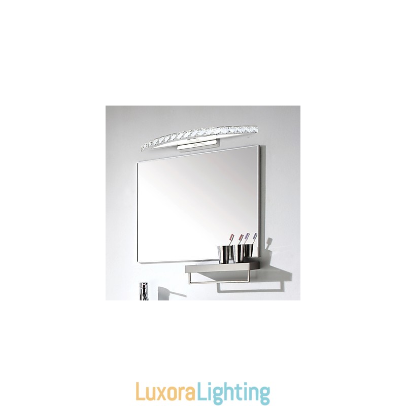 Designer Touch Decorative Mirror Lamp Stainless Steel And Crystal