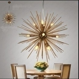 Designer Touch Decorative Retro Imitation Copper Creative line 12 Chandelier