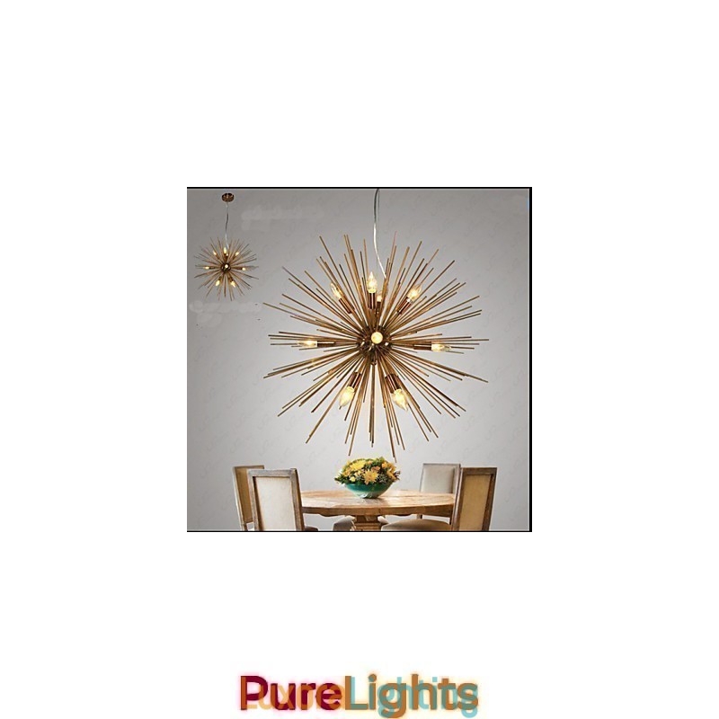 Designer Touch Decorative Retro Imitation Copper Creative line 12 Chandelier