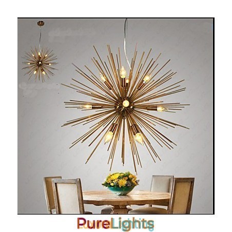 Designer Touch Decorative Retro Imitation Copper Creative line 12 Chandelier