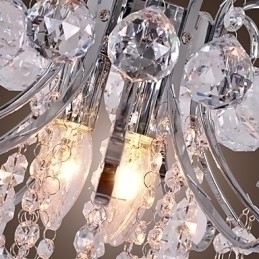 Designer Touch Decorative Modern Contemporary Crystal Mini Style Electroplated Metal Chandelier Flush Mount