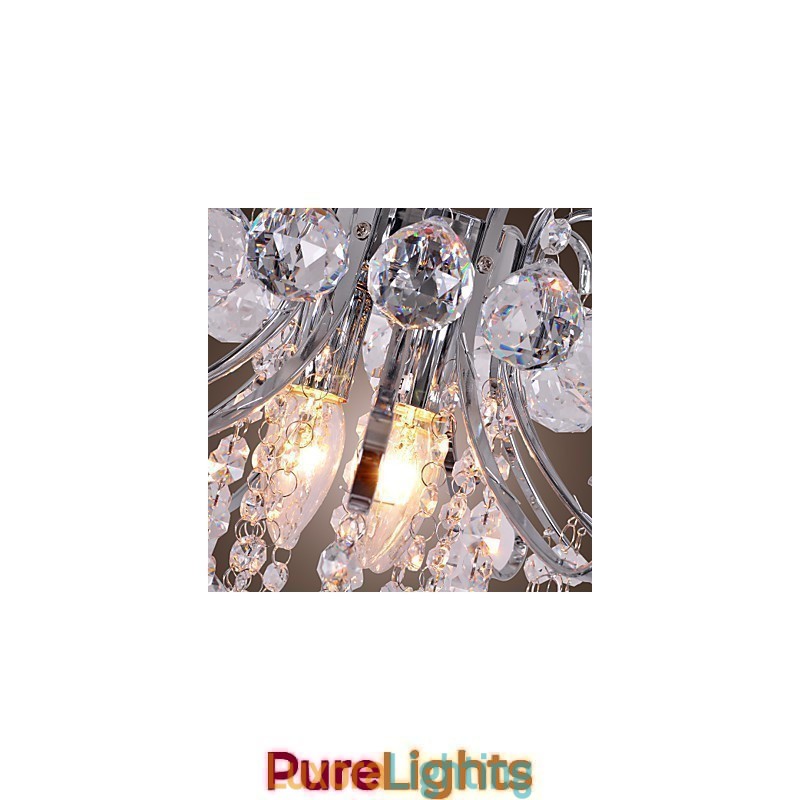 Designer Touch Decorative Modern Contemporary Crystal Mini Style Electroplated Metal Chandelier Flush Mount