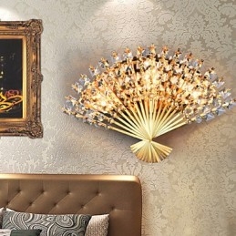 Designer Touch Decorative Valentine'S Day The Fan Wall Decoration Gifts Contemporary And Contracted Crystal Wall Lamp Light