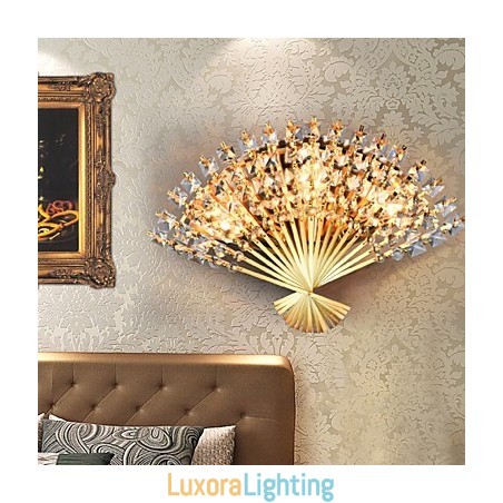 Designer Touch Decorative Valentine'S Day The Fan Wall Decoration Gifts Contemporary And Contracted Crystal Wall Lamp Light