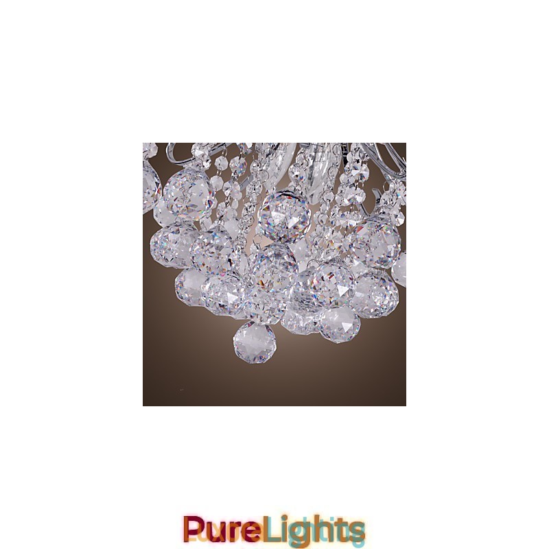 Designer Touch Decorative Modern Contemporary Crystal Mini Style Electroplated Metal Chandelier Flush Mount