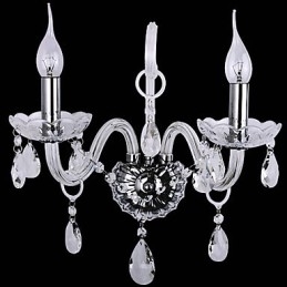 Designer Touch Decorative Modern Crystal Wall Lights with 2 Lights in Candle Feature