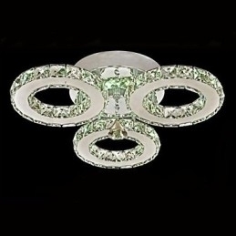 Designer Touch Decorative Crystal Flush Mount 3 Lights Modern Transparent Electroplating Stainless Steel