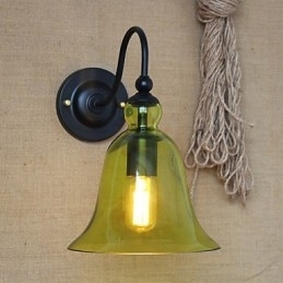 Designer Touch Decorative American Rural Countryside Minimalist Blue Glass Wall Lamp Living Room Hallway