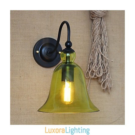 Designer Touch Decorative American Rural Countryside Minimalist Blue Glass Wall Lamp Living Room Hallway