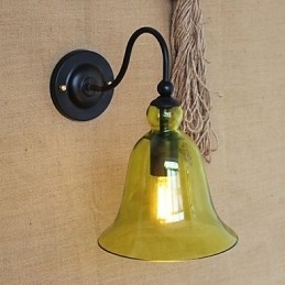 Designer Touch Decorative American Rural Countryside Minimalist Blue Glass Wall Lamp Living Room Hallway