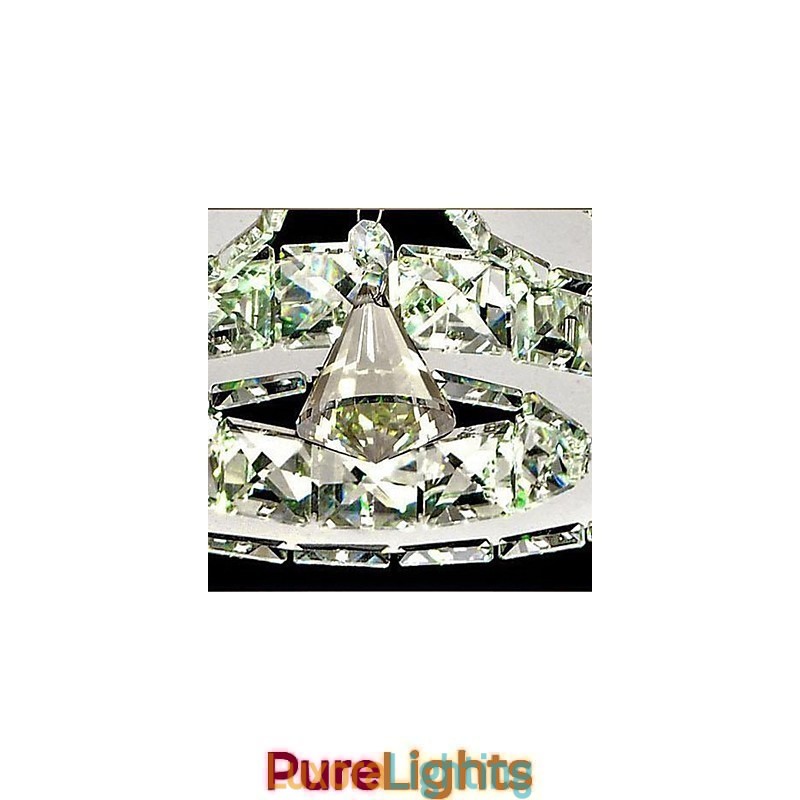 Designer Touch Decorative Crystal Flush Mount 3 Lights Modern Transparent Electroplating Stainless Steel