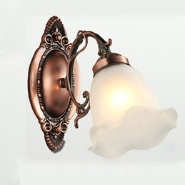 Designer Touch Decorative Retro Glass Simple European Modern Elegance Wrought Iron Wall Lamp Light