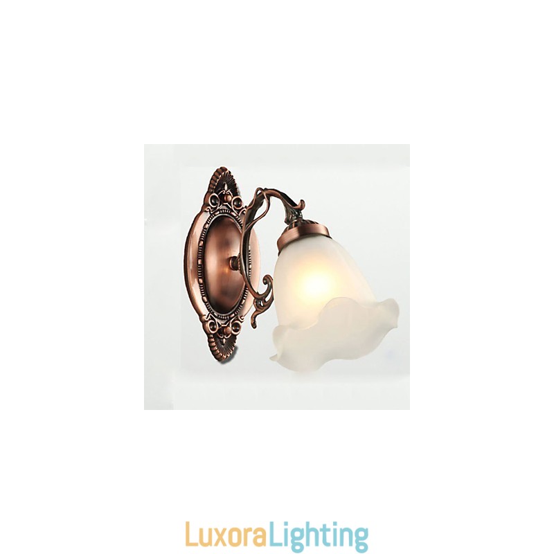 Designer Touch Decorative Retro Glass Simple European Modern Elegance Wrought Iron Wall Lamp Light
