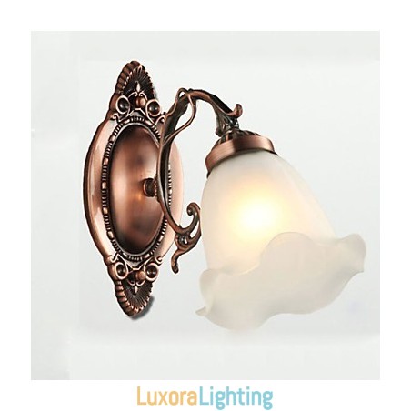 Designer Touch Decorative Retro Glass Simple European Modern Elegance Wrought Iron Wall Lamp Light