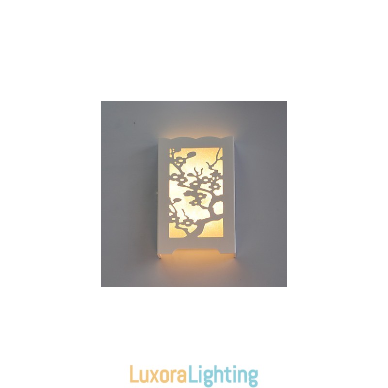 Designer Touch Decorative White The Plum Flower Wall Lamp Of Carve Patterns Or Designs On Woodwork Lights