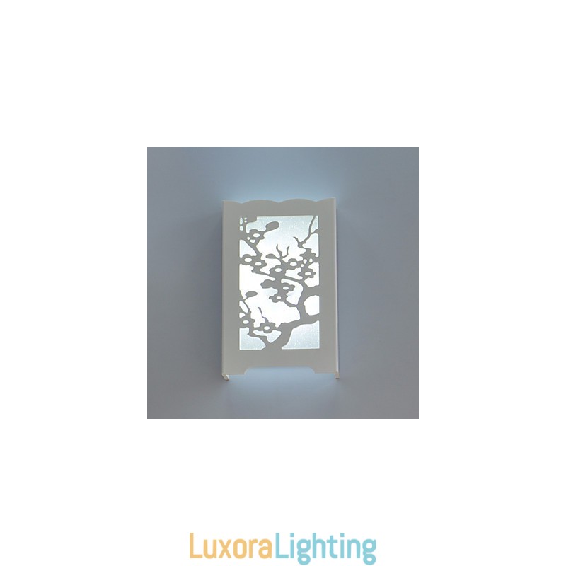 Designer Touch Decorative White The Plum Flower Wall Lamp Of Carve Patterns Or Designs On Woodwork Lights