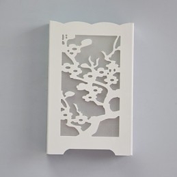Designer Touch Decorative White The Plum Flower Wall Lamp Of Carve Patterns Or Designs On Woodwork Lights