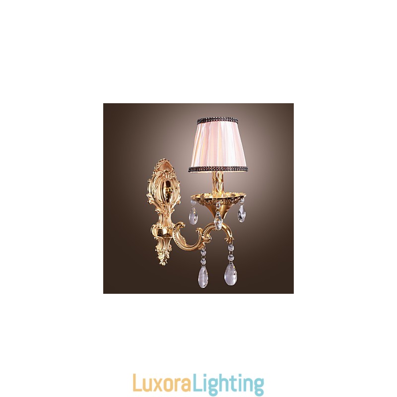 Designer Touch Decorative Elegant Crystal Wall Light in Pink