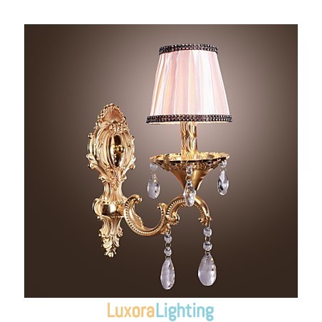 Designer Touch Decorative Elegant Crystal Wall Light in Pink