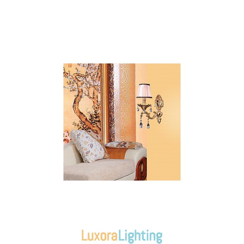 Designer Touch Decorative Elegant Crystal Wall Light in Pink