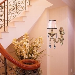 Designer Touch Decorative Elegant Crystal Wall Light in Pink