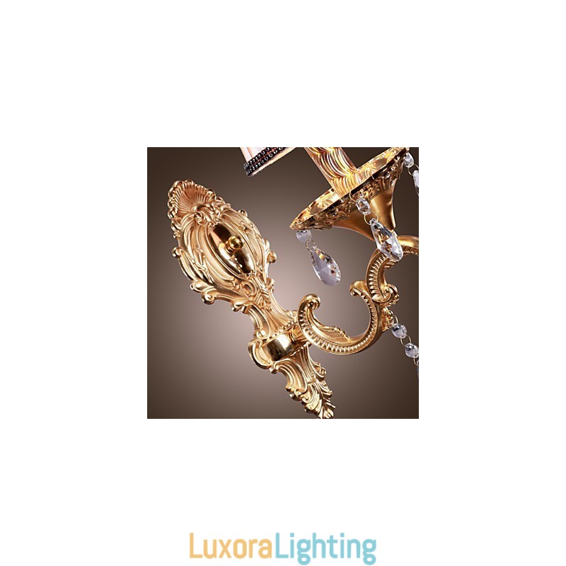 Designer Touch Decorative Elegant Crystal Wall Light in Pink