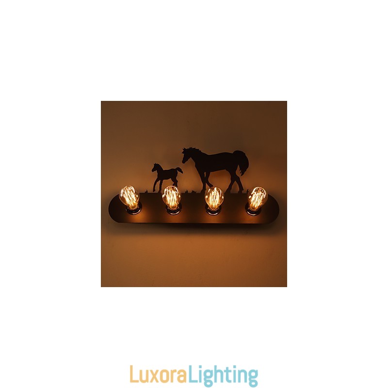 Designer Touch Decorative American Village Pastoral LOFT Style Bedroom Aisle Iron Retro Wild Horse Wall Lamps Free Shipping