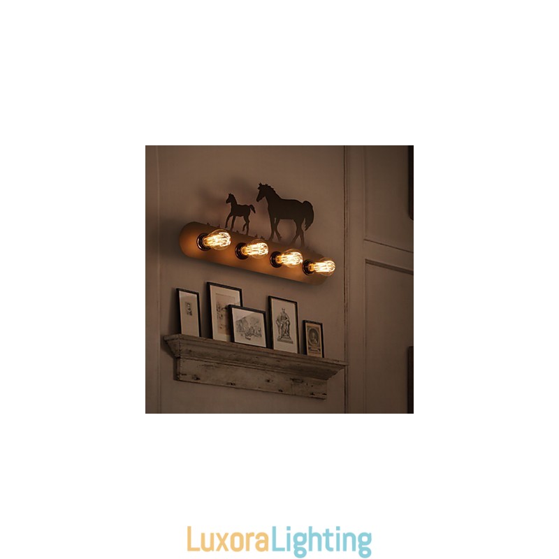 Designer Touch Decorative American Village Pastoral LOFT Style Bedroom Aisle Iron Retro Wild Horse Wall Lamps Free Shipping