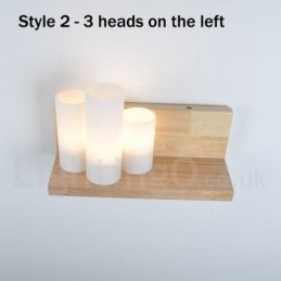 Designer Touch Decorative Mini Style Wall Sconces with Glass Shades Modern Contemporary Wood Bamboo Wall Light