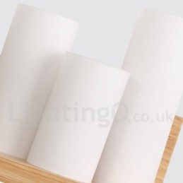 Designer Touch Decorative Mini Style Wall Sconces with Glass Shades Modern Contemporary Wood Bamboo Wall Light