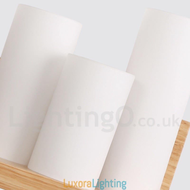 Designer Touch Decorative Mini Style Wall Sconces with Glass Shades Modern Contemporary Wood Bamboo Wall Light