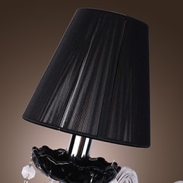 Designer Touch Decorative Crystal Wall Light with 2 Lights in Fabric Shade