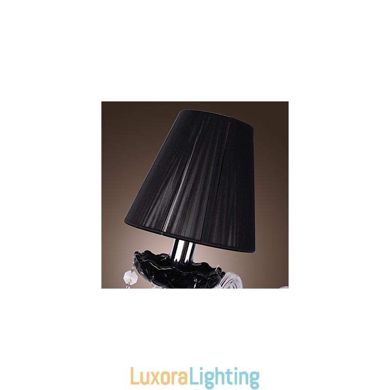 Designer Touch Decorative Crystal Wall Light with 2 Lights in Fabric Shade