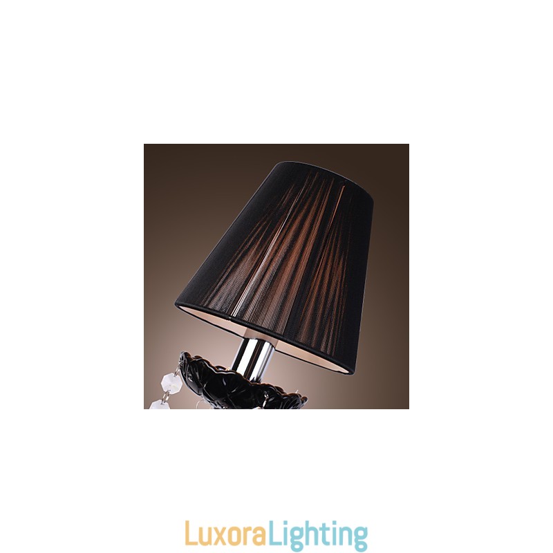 Designer Touch Decorative Crystal Wall Light with 2 Lights in Fabric Shade