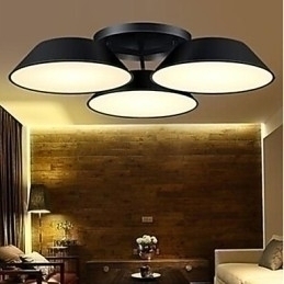 Designer Touch Decorative Flush Mount 3 Lights Metal Acrylic Simple Modern