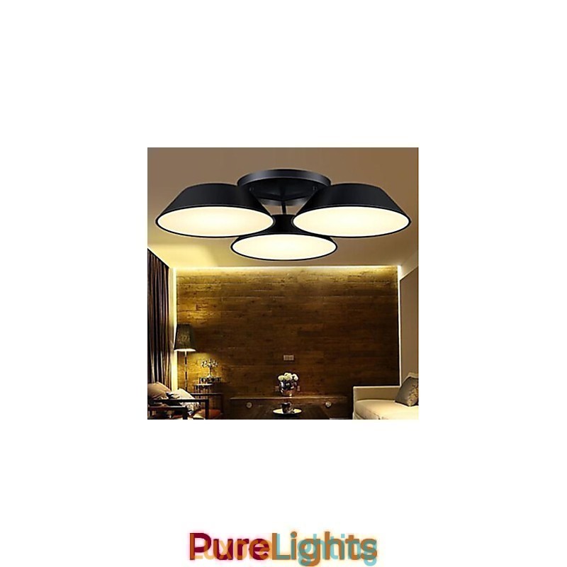 Designer Touch Decorative Flush Mount 3 Lights Metal Acrylic Simple Modern