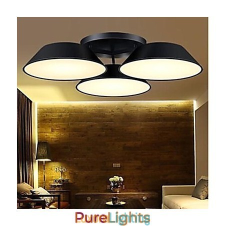Designer Touch Decorative Flush Mount 3 Lights Metal Acrylic Simple Modern