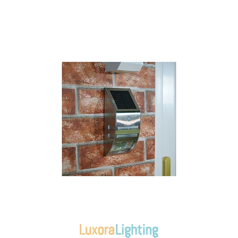 Designer Touch Decorative Solar White Wall Light With PIR Motion Sensor