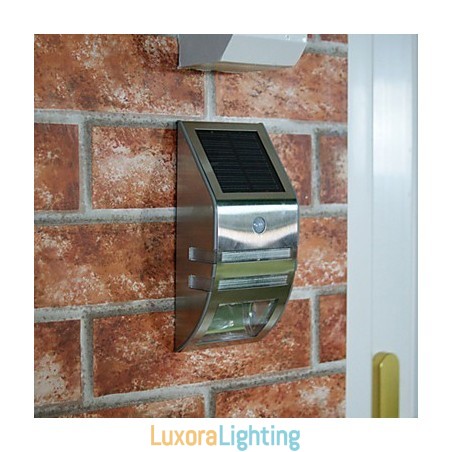 Designer Touch Decorative Solar White Wall Light With PIR Motion Sensor